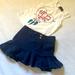 Polo By Ralph Lauren Matching Sets | Girl’s Two Piece Top And Pleats Skirt | Color: Blue/White | Size: 4tg
