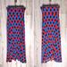 Lularoe Skirts | Lularoe Maxi Skirt Geometric Pattern Size Xs | Color: Blue/Red | Size: Xs