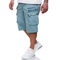 Geographical Norway PANORAMIQUE MEN - Men's Casual Cotton Bermuda Shorts - Men's Sport Cargo Breathable Chino Bermudas - Short Belted Normal Fit Comfortable BLUE XL