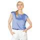 LilySilk Basic Cap Sleeves 22MM Silk T Shirt Relaxed Fit Round Neck Shirt for Ladies (French-Blue, 18/XL)