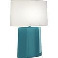 Robert Abbey Victor 26.25" Table Lamp Ceramic/Fabric in White | 26.25 H x 18 W x 9 D in | Wayfair PC03