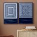 Dakota Fields 'Indigo Tile IV' - 2 Piece Print on Canvas Canvas, Solid Wood in Black/Blue/Green | 18 H x 24 W x 1 D in | Wayfair