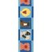 Zoomie Kids Anne Pig Duck Horse Dog in Squares Wall Border Plastic in Blue/Brown/Orange | 7 H x 180 W x 0.01 D in | Wayfair ZMIE7194 45301339