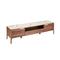 Meuble TV effet bois noyer et porcelaine blanc
