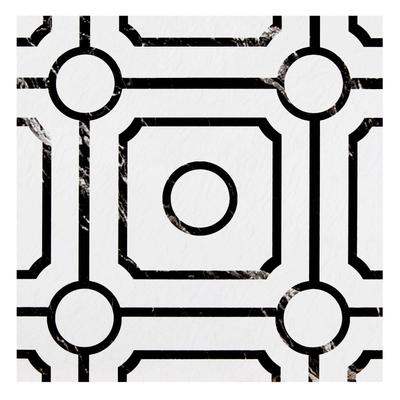 Retro 12x12 Self Adhesive Vinyl Floor Tile - Carrera - 20 Tiles/20 sq. ft. by Achim Home Décor in Black White