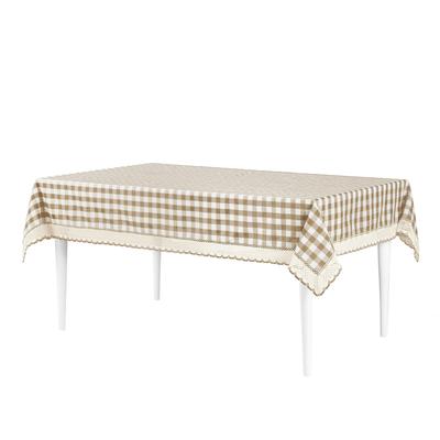 Buffalo Check Tablecloth - 60-in x 104-in by Achim Home Décor in Taupe