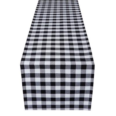 Buffalo Check Table Runner - 13-in x 90-in by Achim Home Décor in Black White
