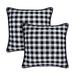 Buffalo Check Throw Pillow Covers - 18-in x 18-in - Set of Two by Achim Home Décor in Black White