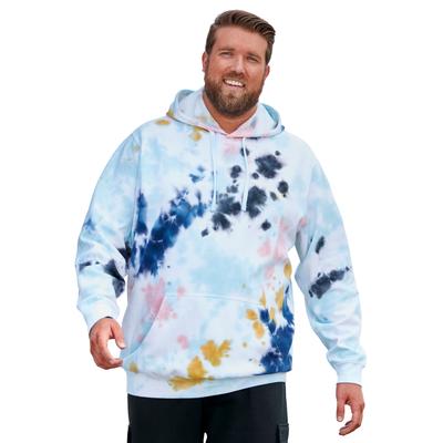 Men's Big & Tall Fleece Pullover Hoodie by KingSize in Cool Blue Marble (Size 2XL)