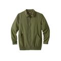 Men's Big & Tall Classic Water-Resistant Bomber by KingSize in Olive (Size 5XL)