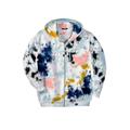 Men's Big & Tall Fleece Zip-Front Hoodie by KingSize in Cool Blue Marble (Size 6XL) Fleece Jacket