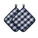 Buffalo Check Pot Holder - Set of Two by Achim Home Décor in Navy