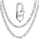 Figaro Chain Necklace for Women Real Silver Chain Link Chain Necklace Silver