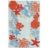 "Liora Manne Ravella Ocean Scene Indoor/Outdoor Rug Aqua 42""x66"" - Trans Ocean RVL46225604"