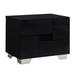 Orren Ellis Anujan 2 - Drawer Solid Wood Nightstand Wood in Black | 18 H x 18 D in | Wayfair 0DAA6457E5804550BD0C011CC6D33386