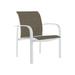 Tropitone Laguna Beach EZ Span™ Laguna Patio Dining Armchair Sling in White | 34 H x 28 W x 29 D in | Wayfair 752024_SNo_Gaviota