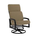 Tropitone Muirlands High Back Swivel Outdoor Rocking Chair w/ Cushions in Black/Brown | 41 H x 27 W x 32.5 D in | Wayfair 612070_OBS_Timber Weave