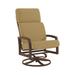 Tropitone Muirlands High Back Swivel Outdoor Rocking Chair w/ Cushions in Brown | 41 H x 27 W x 32.5 D in | Wayfair 612070_GRE_Jute Weave