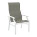 Tropitone Marconi Patio Dining Armchair Sling in White | 43.5 H x 25.5 W x 27.5 D in | Wayfair 452001_SNo_Cobble Stone