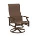 Tropitone Marconi Sling High Back Swivel Patio Chair Metal in Brown | 43.5 H x 25.5 W x 27.5 D in | Wayfair 452070_GRE_Cherrywood