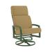 Tropitone Muirlands High Back Swivel Outdoor Rocking Chair w/ Cushions in Green/Brown | 41 H x 27 W x 32.5 D in | Wayfair 612070_WLD_Jute Weave