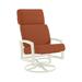 Tropitone Muirlands High Back Swivel Outdoor Rocking Chair w/ Cushions in Gray/White/Brown | 41 H x 27 W x 32.5 D in | Wayfair 612070_PMT_Cayenne