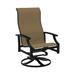 Tropitone Marconi Sling High Back Swivel Patio Chair Metal in Black/Brown | 43.5 H x 25.5 W x 27.5 D in | Wayfair 452070_OBS_Breezeway