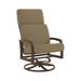 Tropitone Muirlands High Back Swivel Outdoor Rocking Chair w/ Cushions in Brown | 41 H x 27 W x 32.5 D in | Wayfair 612070_GRE_Timber Weave