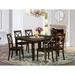 East West Furniture Dining Table Set Consist of a Square Table with Butterfly Leaf and 6 Dining Chairs, Cappuccino