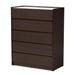 Walker Modern Dark Brown and Gold Finished 5-Drawer Chest