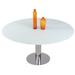 Somette Tatiana White Round Dining Table - 34.65"W x 57.09"D x 29.92"H