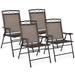 4 PCS Outdoor Foldable Patio Chair with Stable Frame & Wide Armrest