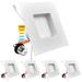 Luxrite 5/6" LED Square Recessed Lighting 5 Color Selectable 2700K, 3000K, 3500K, 4000K, 5000K Dimmable 4 Pack