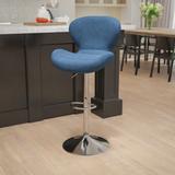 Contemporary Vinyl/Chrome Adjustable Curved Back Barstool - 19.25"W x 19"D x 33.75" - 42.25"H