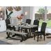 East West Furniture Dining Table Set- a Dining Table and Black Faux Leather Parson Chairs, Black(Pieces Options)