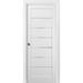 Panel Lite Pocket Door Frames / Quadro 4117 White Silk Frosted Opaque Glass s