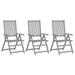 vidaXL Patio Reclining Chairs 3 pcs Gray Solid Acacia Wood