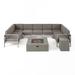 Cape Coral Fabric/Aluminum 9-seat U-shaped Sectional and Fire Pit Set by Christopher Knight Home