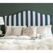 SAFAVIEH Connie Navy and White Stripe Upholstered Camelback Headboard (Queen)