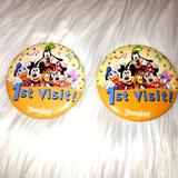 Disney Accessories | Disneyland 1st Visit! Button Pin Set Of Two | Color: Yellow | Size: 3” Diameter