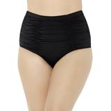 Plus Size Women's Shirred High Waist Swim Brief by Swimsuits For All in Black (Size 6)