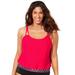 Plus Size Women's Loop Strap Blouson Tankini Top by Swimsuits For All in Salsa (Size 16)