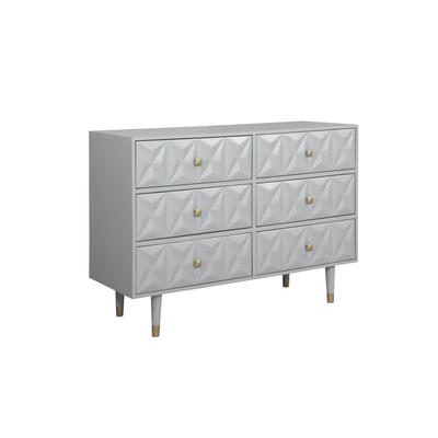 6-Drawer Geo Texture Dresser by Linon Home Décor in Grey Gold