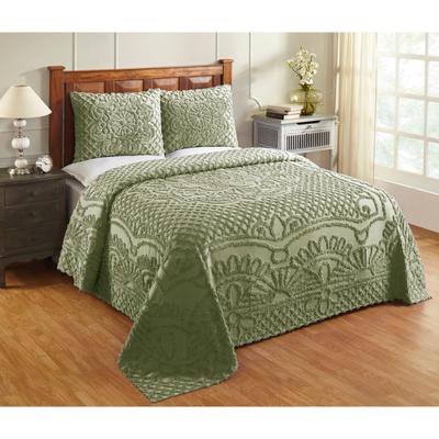 Trevor Collection Tufted Chenille Bedspread Set by Better Trends in Sage (Size FULL/DOUBLE)