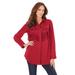 Plus Size Women's Fringe Big Shirt by Roaman's in Classic Red (Size 32 W)
