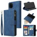 iPhone 11 Wallet Case Dteck Soft Leather Zipper Wallet Case Magnetic Buckle Horizontal Flip Cover with 5 Card Slots/Photo Pocks For Apple iPhone 11 6.1 inch 2019 Blue