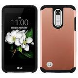 LG Phone Case Protective Hybrid Drop Protection Armor Rubber Rugged TPU Cover ROSE GOLD Ultra Slim Hard Frame Bumper Case Cover for LG Aristo 2 / Zone 4 / Fortune 2 / Risio 3 / K8 / K8 Plus (2018)