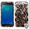 Samsung Galaxy J2 PURE Phone Case Tuff Hybrid Shockproof Impact Armor Rubber Dual Layer Hard Soft Protective Case Cover 2D Phoenix Flowers Case for Samsung Galaxy J2 Pure /J2 Core /J2