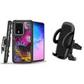 Bemz Armor Samsung Galaxy S20 6.2 inch Case Bundle: Heavy Duty Rugged Holster Combo Protection Cover with Cellet Air Vent 360 Rotation (Vent Support) and Lens Wipe - Butterfly Flowers