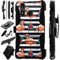 Compatible with Motorola Moto G Stylus (2020) | Moto G Power (2020) | Moto G Pro LuxGuard Holster Hybrid Phone Case Cover (Flamingo Stripe)